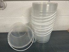9 x 4.5 LITRE  FOOD GRADE PLASTIC BUCKETS. HANDLE &LID. TAMPER EVIDENT. CLEAR.