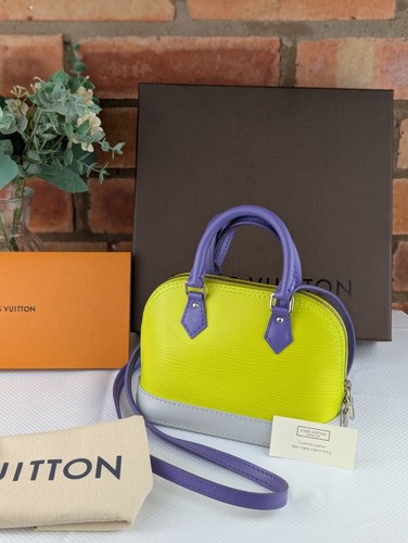 Louis Vuitton Epi Alma Nano in Neon Yellow And Purple - Picture 3 of 13