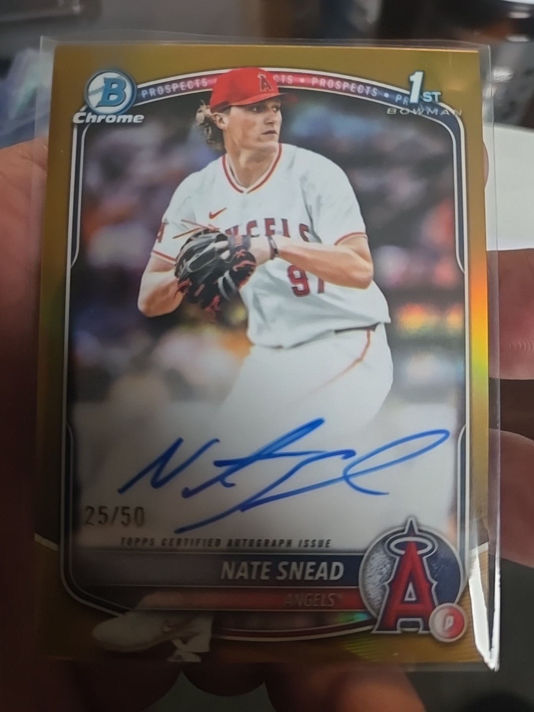 2025 Bowman Draft Chrome Nate Snead #CPA-NSN True Gold AUTO #rd 25/50
