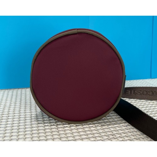 Lacoste BucketBag Crossbody Drawstring Maroon Nylon Adjustable Strap - Picture 6 of 13