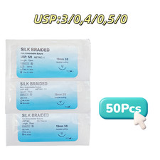 Study Silk Suture Practice Sutures Dental 3/0 Braided Reverse Needle Train Test