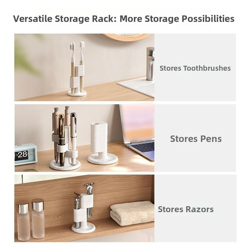 2Pcs Funny Makeup Brush Shelf Toothbrush Storage Rack Office/School Supplies - Picture 8 of 12