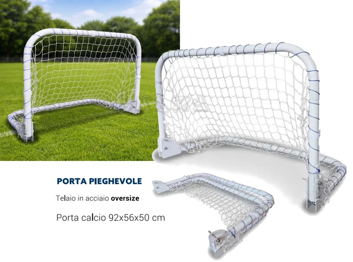 Porta Calcio Interno Esterno Porta Da Calcio Per Bambini 2 In 1 Pieghevole, 120x90x90 Cm, Con Borsa Trasporto, Per Interno Ed Esterno Rete Da Cortile Con Borsa Trasporto