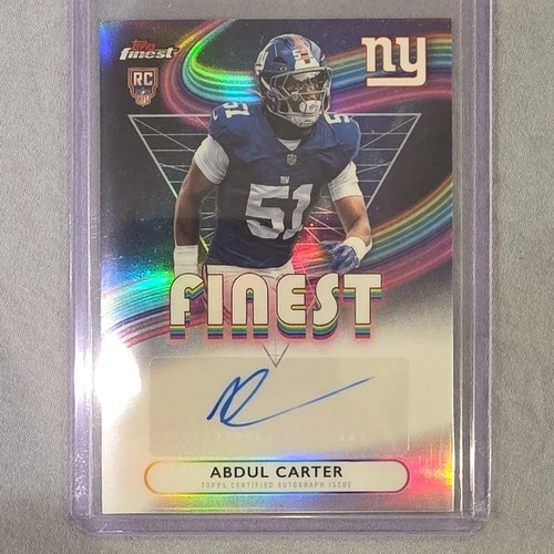 Topps 2025 Rookie Finest NFL Abdul Carter Autograph RC #RFA-AC Refractor Giants