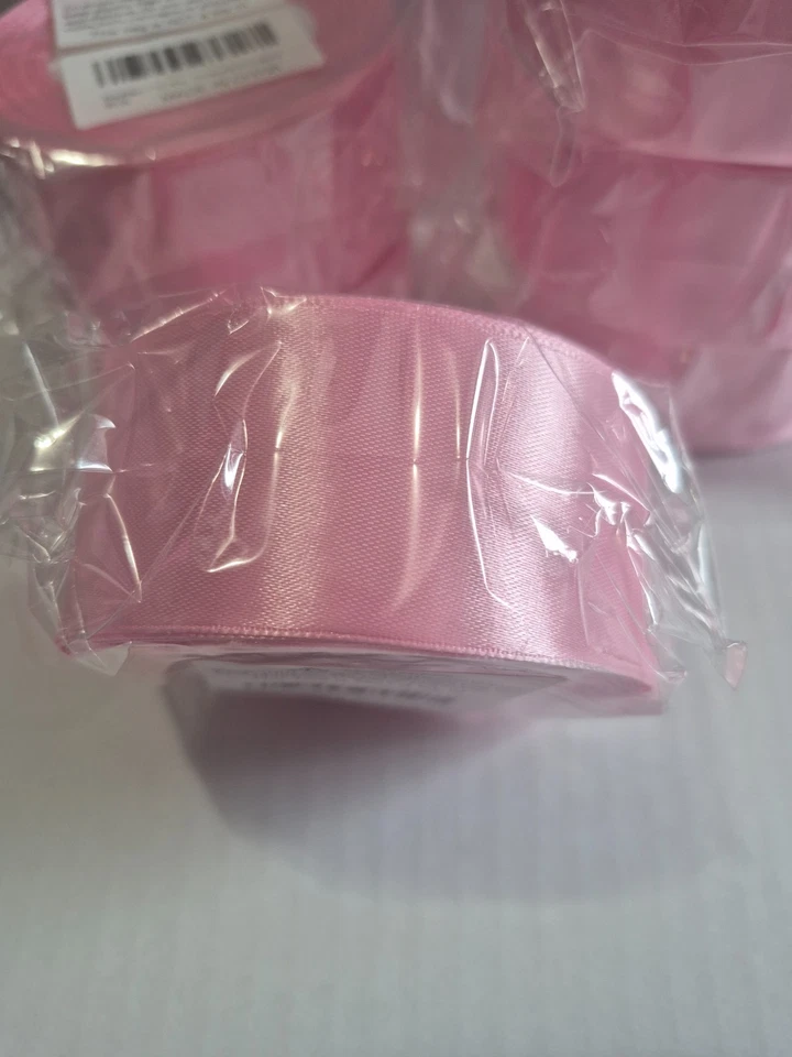 Satin Ribbon 1.5" 7 Rolls Bulk Pink 70 YD Total NEW Wrapping Gifts, Crafts, READ - Image 3 of 4