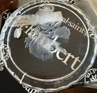 NIB Val Saint Lambert de Dessous Carafe Decor Fleurs Rose. Etched Crystal! — photo 3
