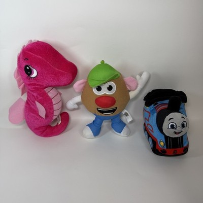 Toy Factory Plush Lot of 3 pink seahorse, Thomas the Train, Mr Potatohead toys 