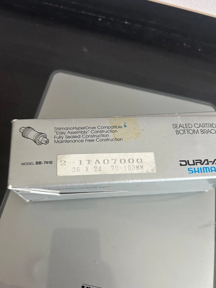 NEW Bottom Bracket Shimano Dura-Ace BB-7410, 36 x24 ITA  70-103mm NOS - Image 2 of 3