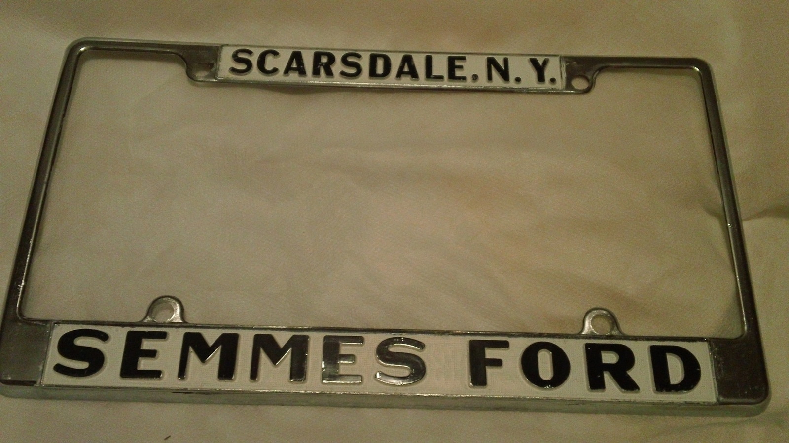 Scarsdale, N.Y. City Semmes Ford Dealership License Plate Frame Tag