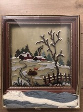 VINTAGE new- FRAMED NEEDLEPOINT Style by Paragon -make your own Tapestry picture