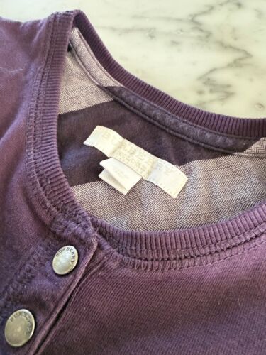 Burberry Girls' Check Print Purple Dress, Size 4Y - Picture 4 of 6