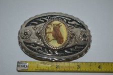 Vintage Horse Head Profile Cameo Belt Buckle