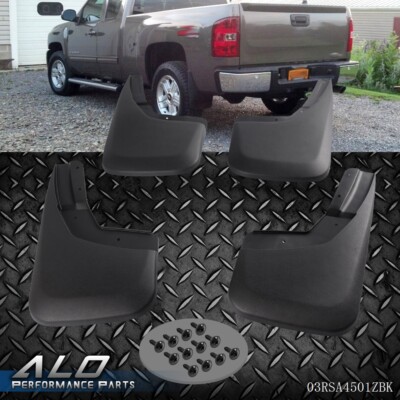 4-Piece Mudflap Splash Guards Set For Chevrolet Silverado & GMC Sierra 1500/2500/3500 (1999-2007)