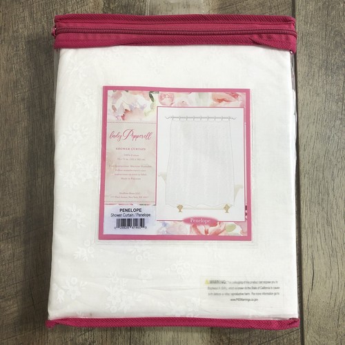 NEW Lady Pepperell Off White Floral Shower Curtain 100% Cotton 72X72" ~ Penelope - Picture 4 of 7
