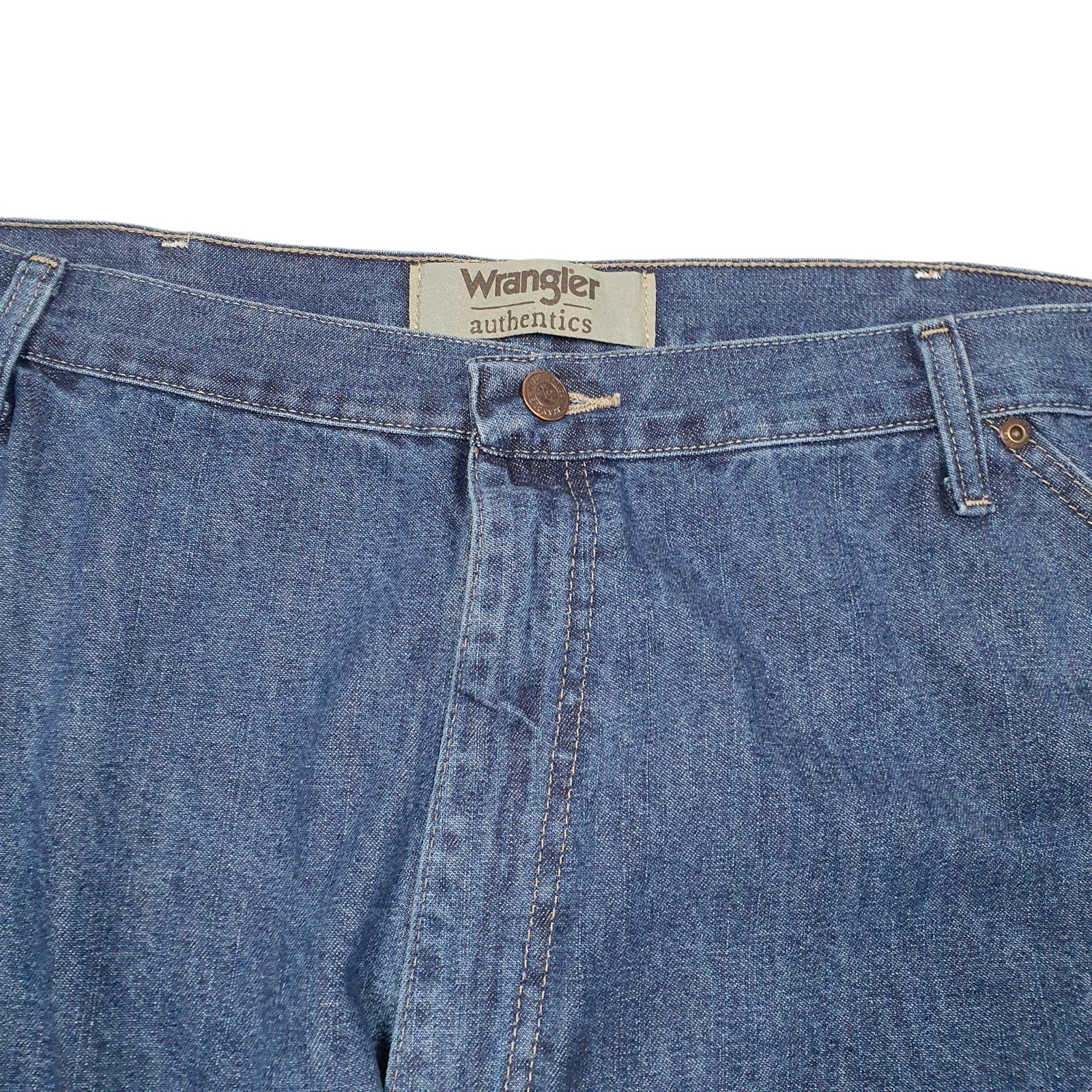 WRANGLER Casual Jeans Regular Fit Blue Denim Trousers Carpenter Workwear W42 L34 image 2