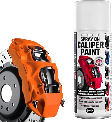 Orange Brake Caliper Spray Paint 400mL Enamel Coating E-Tech Aerosol Can AESCP-O
