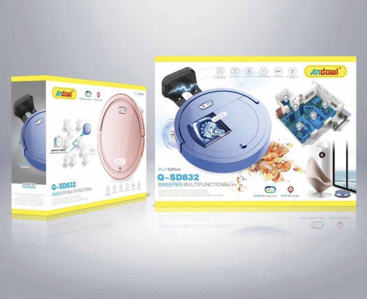 Spazzatrice Robot Aspirapolvere Elettrica Intelligente Multifunzione Q-SD832