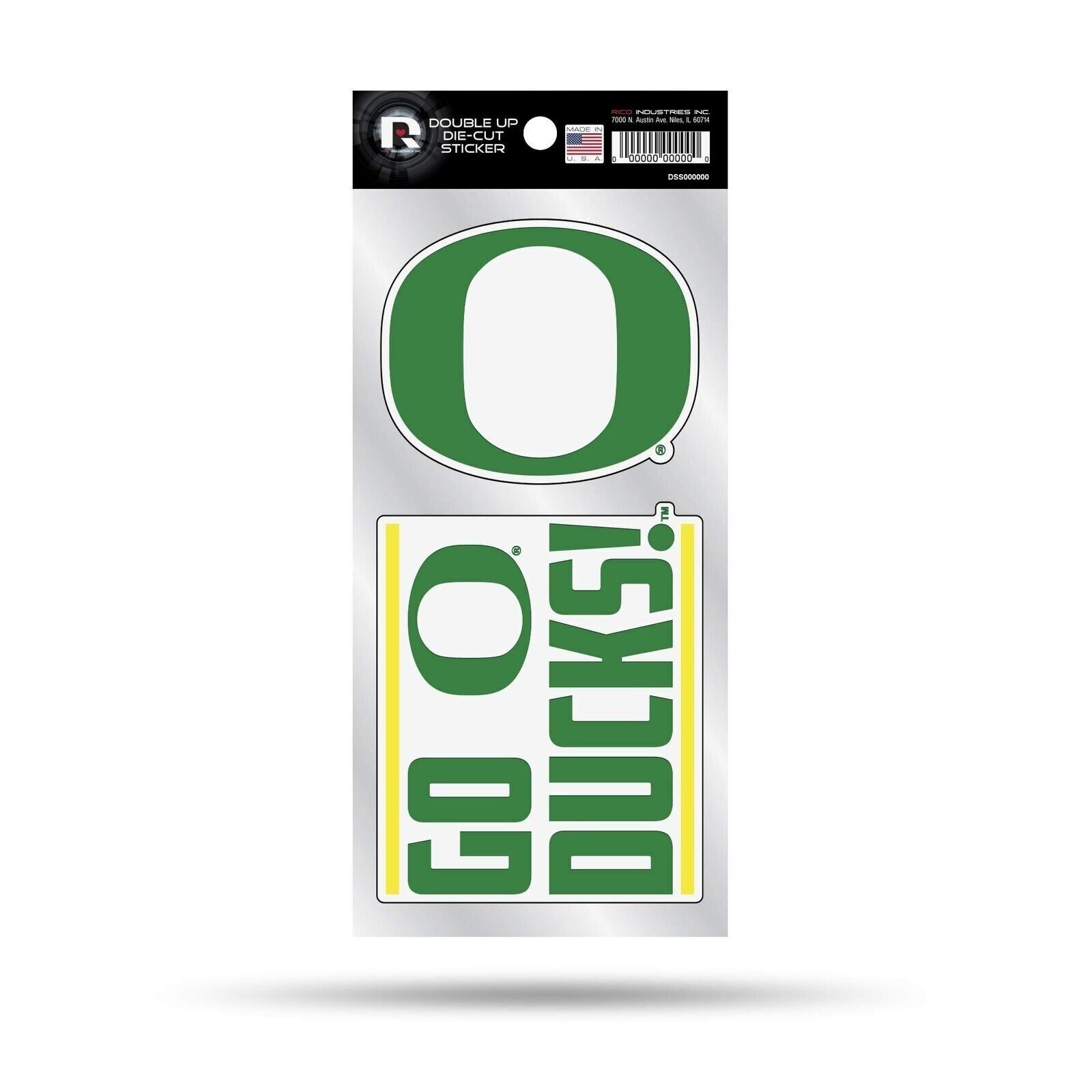 Rico Industries NCAA Oregon Ducks Double Up Die Cut 2-Piece Sticker Sheet, 4...