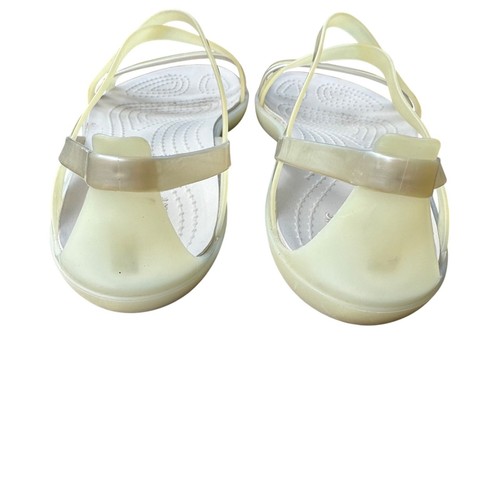 Crocs Womens Isabella Strappy Sandals Size 9M Yellow Gold Silver Comfort Lightwe - Picture 2 of 6