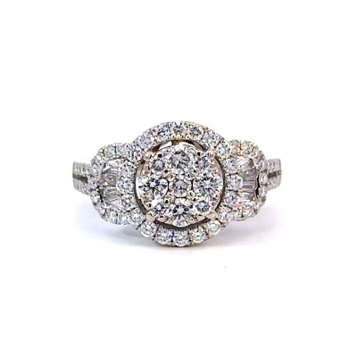 Effy Bouquet 14K Weißgold Diamant Ring Größe 7 - J475