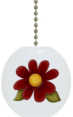 Red Flower Floral Country CERAMIC Ceiling Fan Light Lamp ...