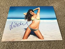 Nina Agdal Autographed 11x14 Photo Sexy Sports Illustrated Swim Suit Carl's Jr.