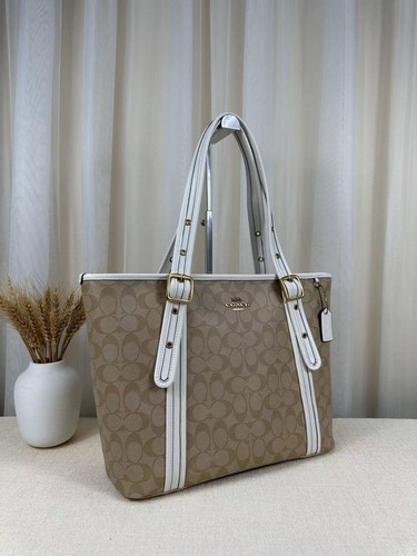 COACH ASHTON TOTE CN328 Shoulder Bag Khaki/Saddle Women's Bag Outlet NEW - Picture 5 of 9