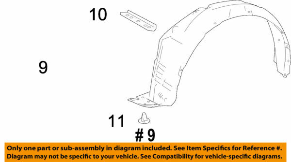5387642090 Genuine Toyota Liner Front Fender LH 53876-42090 for  
