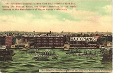 New York The Atlantic Battleship/Fleet passing the Autopiano Factories Postcard