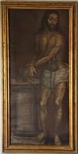 IMPORTANT 18TH CENTURY ANTIQUE RELIGIOUS JESUS CHRIST OIL PAINTING OLD SPANISH