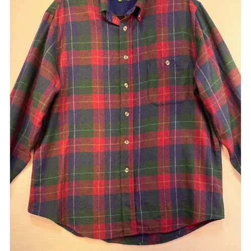 Marc Lewis Plaid Wool-Blend Shirt Button-Down Long Sleeve L Red/Green/Blue - Picture 5 of 14