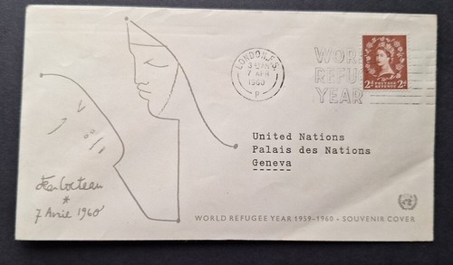 GB QE11 2d Brown 1960 United Nations World Refugee Souvenir FDC - 第 1/2 張圖片