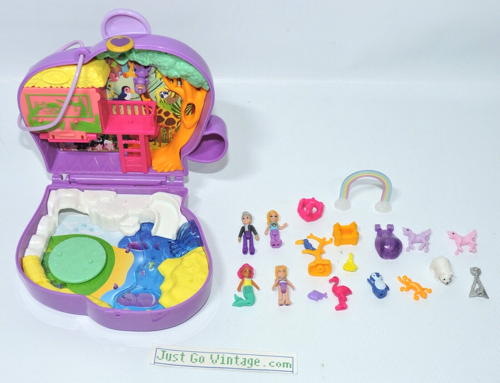 Polly Pocket Elephant Adventure Compact Playset 2020 w/ 18 Assorted Figures NICE