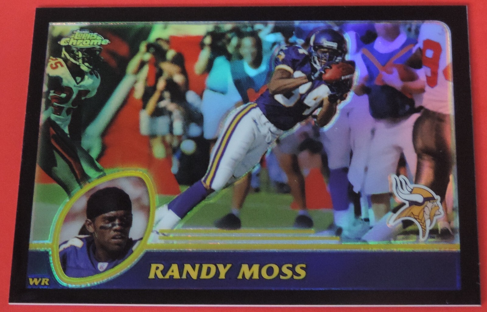 2003 TOPPS CHROME RANDY MOSS #ED 203/599 BLACK REFRACTOR SP