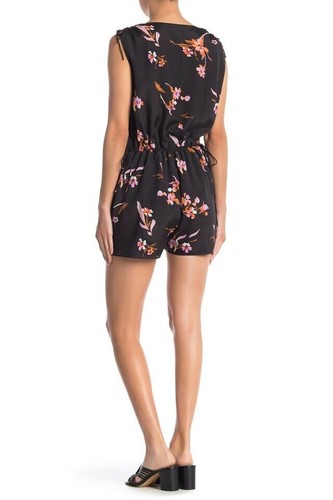 Joie Black Caviar Kenoa Floral Romper Size Large Orig $298 - Picture 2 of 2
