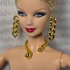 JEWELRY ~ KIT 2 YOU CREATE BASICS DOLL PLASTIC GOLD NECKLACE HOOP EARRINGS