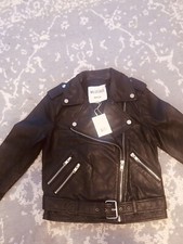 Leather Jacket Size Xs Black