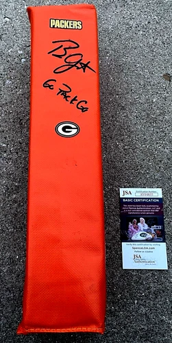 BRIAN GUTEKUNST Packers SIGNED End Zone Pylon JSA COA GREEN BAY