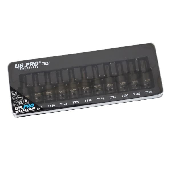 US PRO 11PC IMPACT TAMPER PROOF SECURITY STAR BIT SOCKET SET T10-T60 3/8"" DRIVE - Image 4