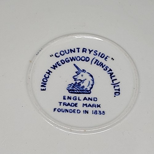 Enoch Wedgwood Tunstall Ldt Tea Cup & Saucer Blue Countryside England 3.5" - Picture 11 of 13