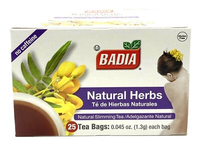 Badia Natural Herbs Tea Caffeine-Free Slimming Blend, 25 Tea Bags