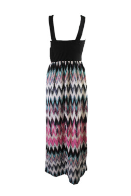 Crystal Doll Juniors Black Strappy Printed Maxi Dress 5, Women's