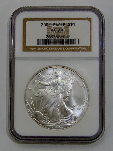 2002 - Silver American Eagle - NGC MS 69