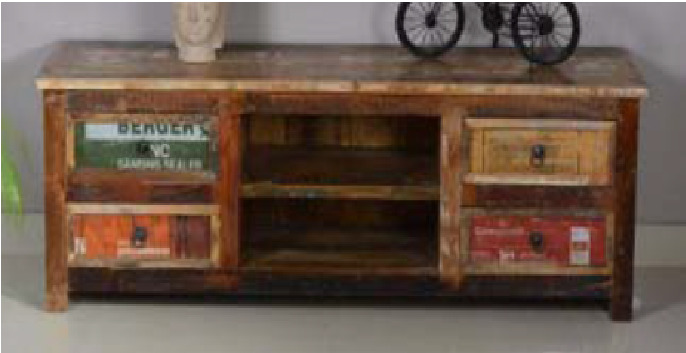 Mesa para Televisor o mesa de TV Vintage de madera maciza de...