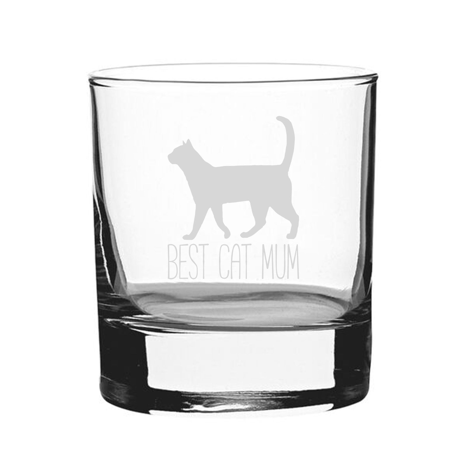 Best Cat Mum Whisky Tumbler Glass - Engraved Novelty Gift for Cat Lovers-image