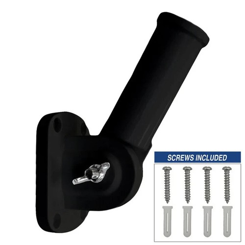 Black Adjustable Aluminum Bracket for Residential Wall Hanging Flag Poles - Picture 2 of 3