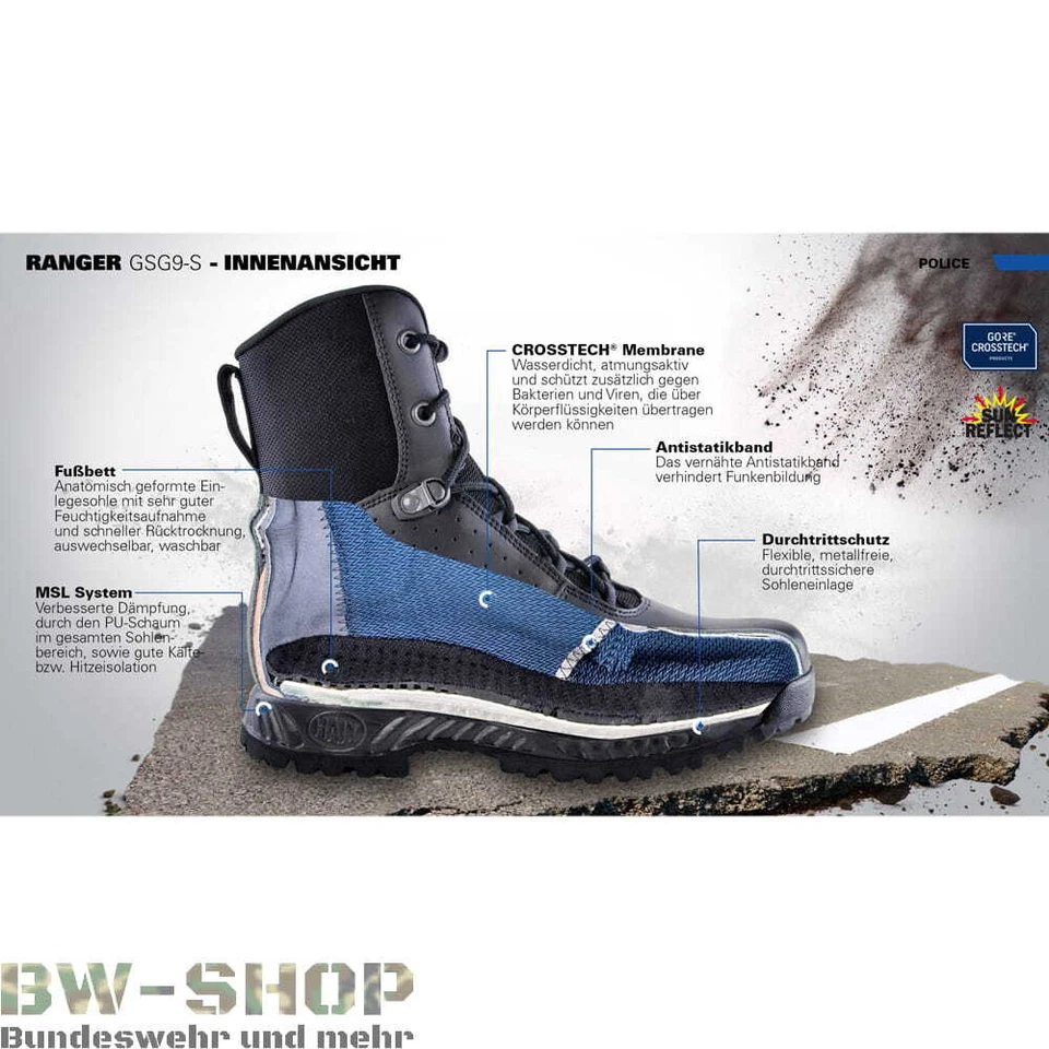 HAIX RANGER GSG9-S POLIZEI EINSATZSTIEFEL NEUWERTIG BW SEK STIEFEL LEDER GORETEX - Bild 3 von 4