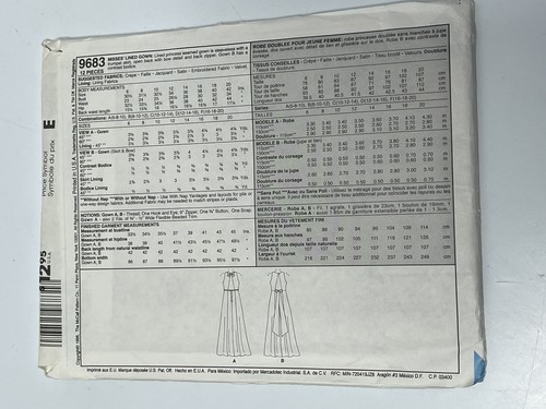 Evening Gown Dress Size 6-10 UNCUT Sewing Pattern McCalls m9683 - Picture 2 of 2