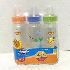 Evenflo Classic Zoo Friends Bottles Set of 3 Baby Feeding Time Reduces Gas