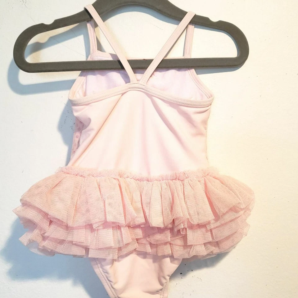 Little Me- Baby Girl Pink Sequin Bow Tutu Swim Suit- 18M - Image 2 of 2